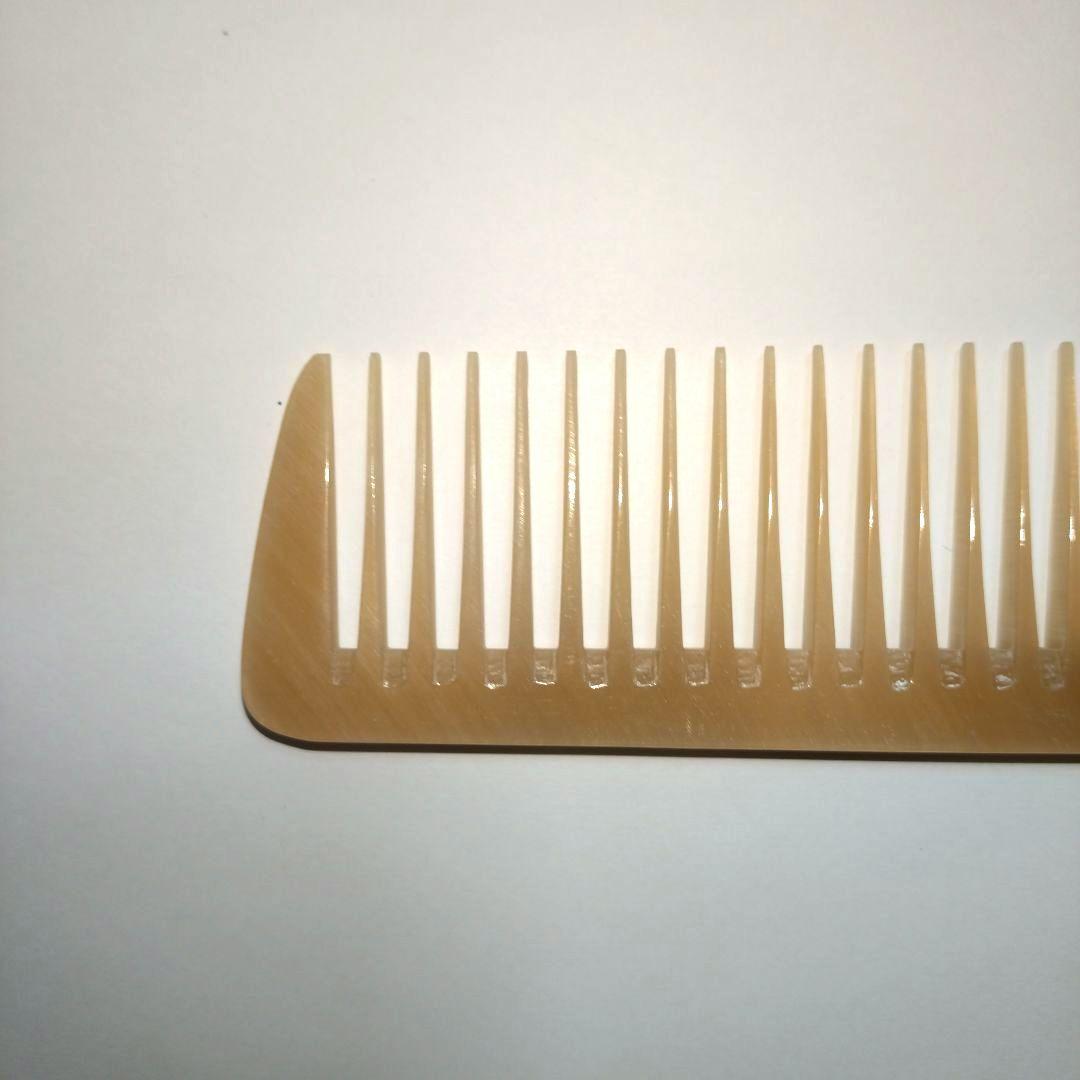 新品 未使用 マルヤ誂 水牛角櫛 特大直刃手付 希少 理容櫛