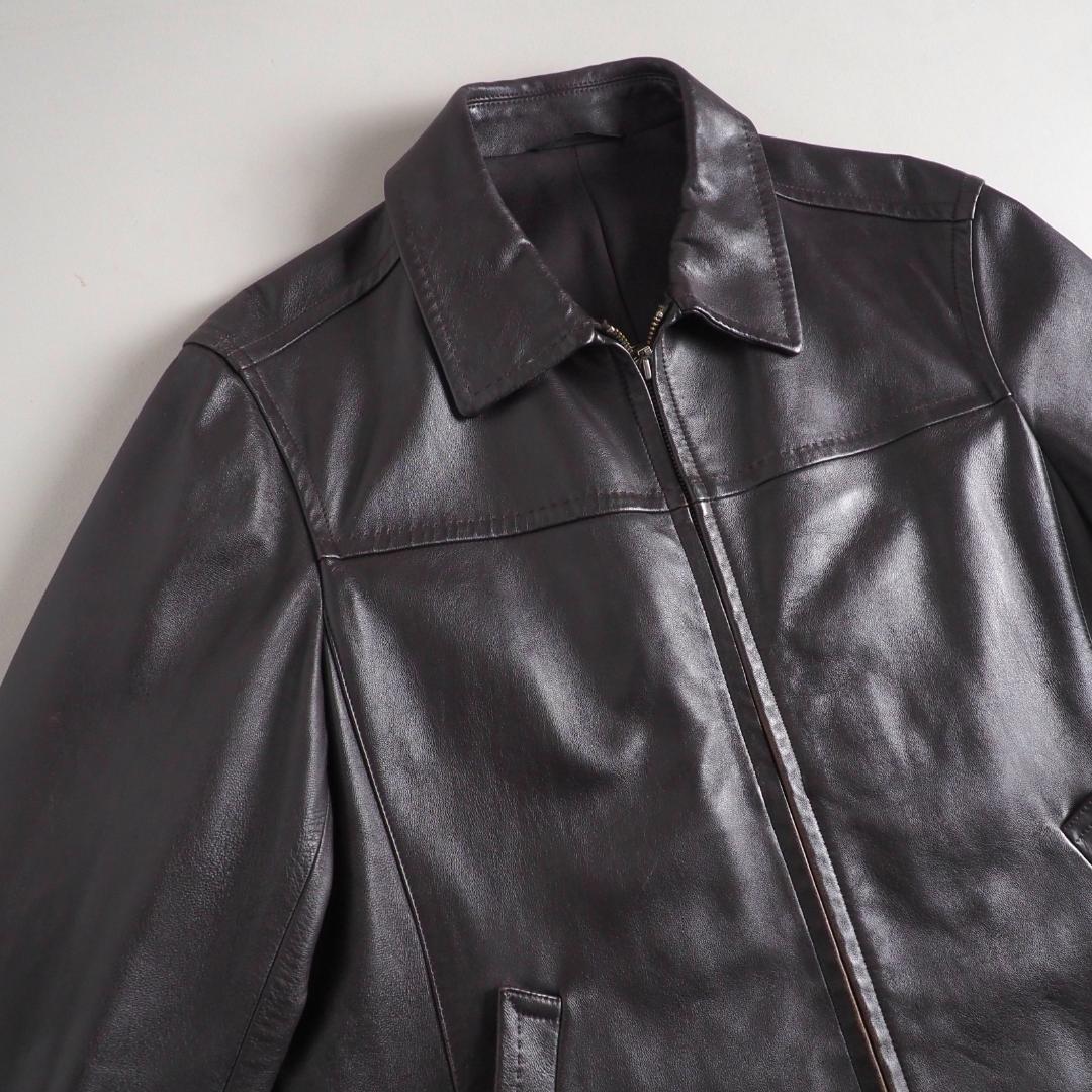 ラルフローレン　羊皮　レザージャケット　ダークブラウン　美品