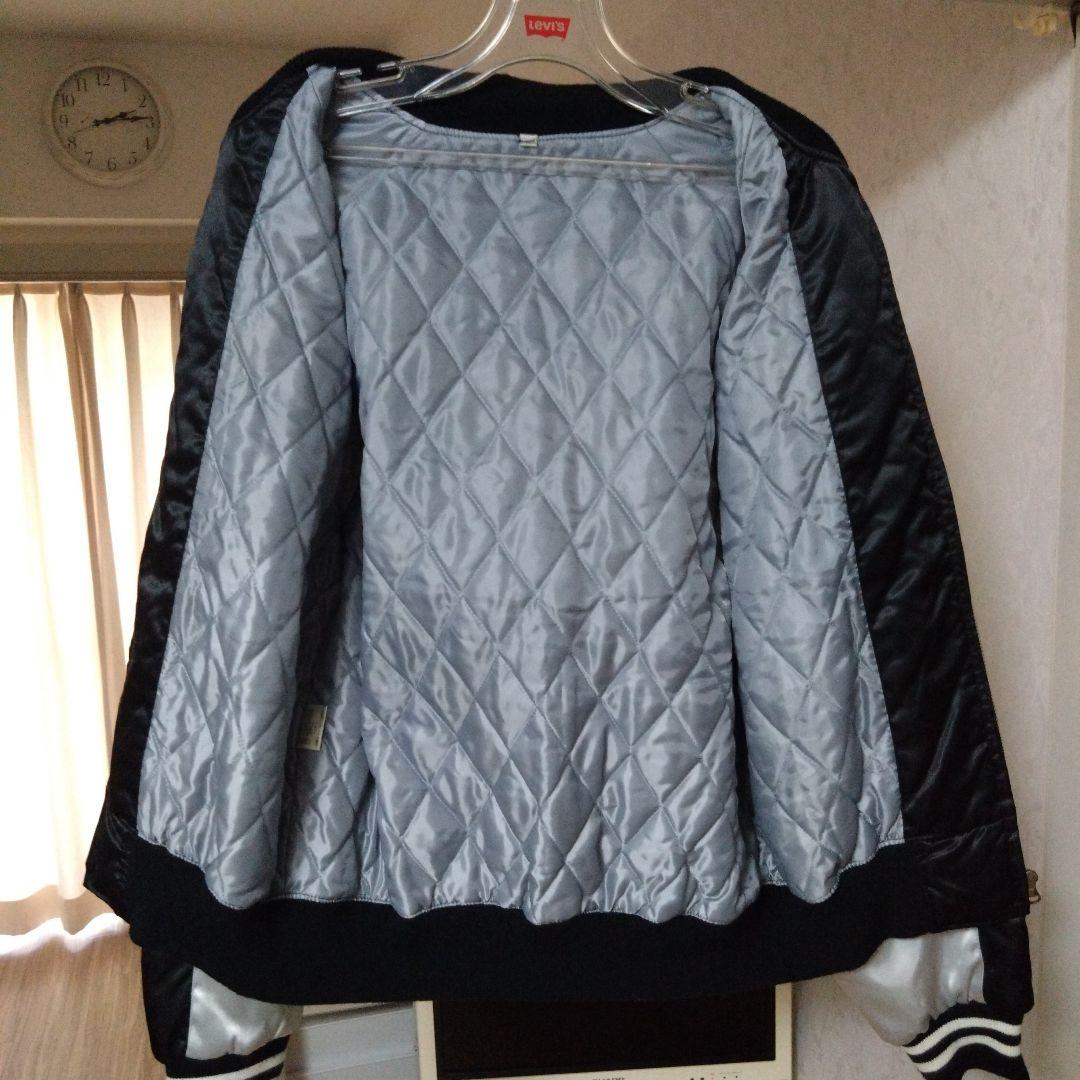 I*U様 IRUKUプリンス商会★スカジャン金鯉刺繍 黒銀M★USED良品