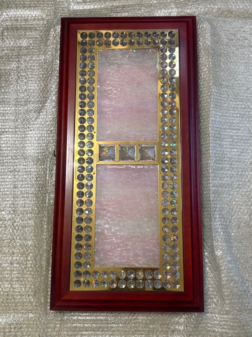 クリスタル装飾ミラー 約90cm x 40cm