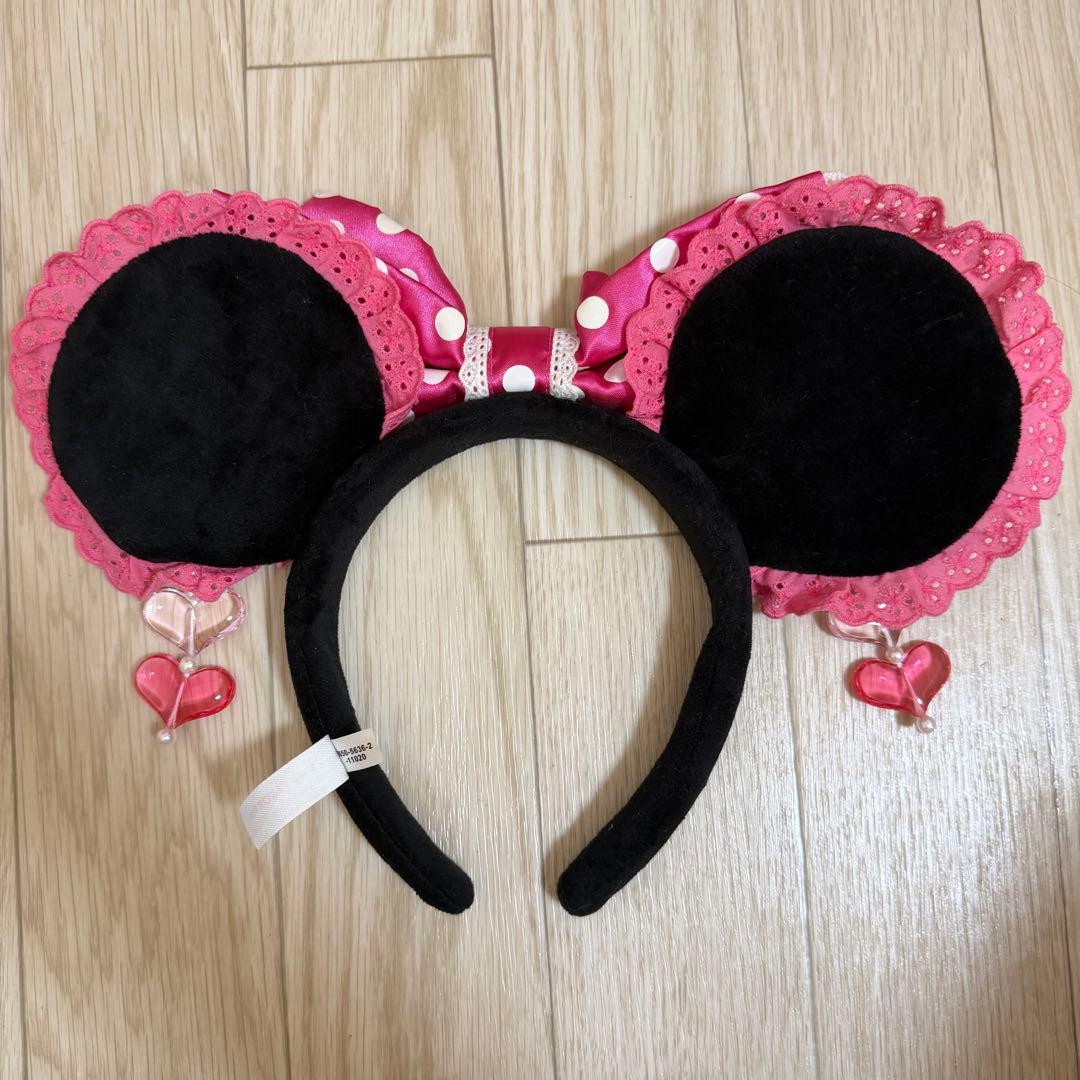 ディズニー　ミニー　ピンク　水玉　リボン　カチューシャ　イヤリング　パルパルーザ