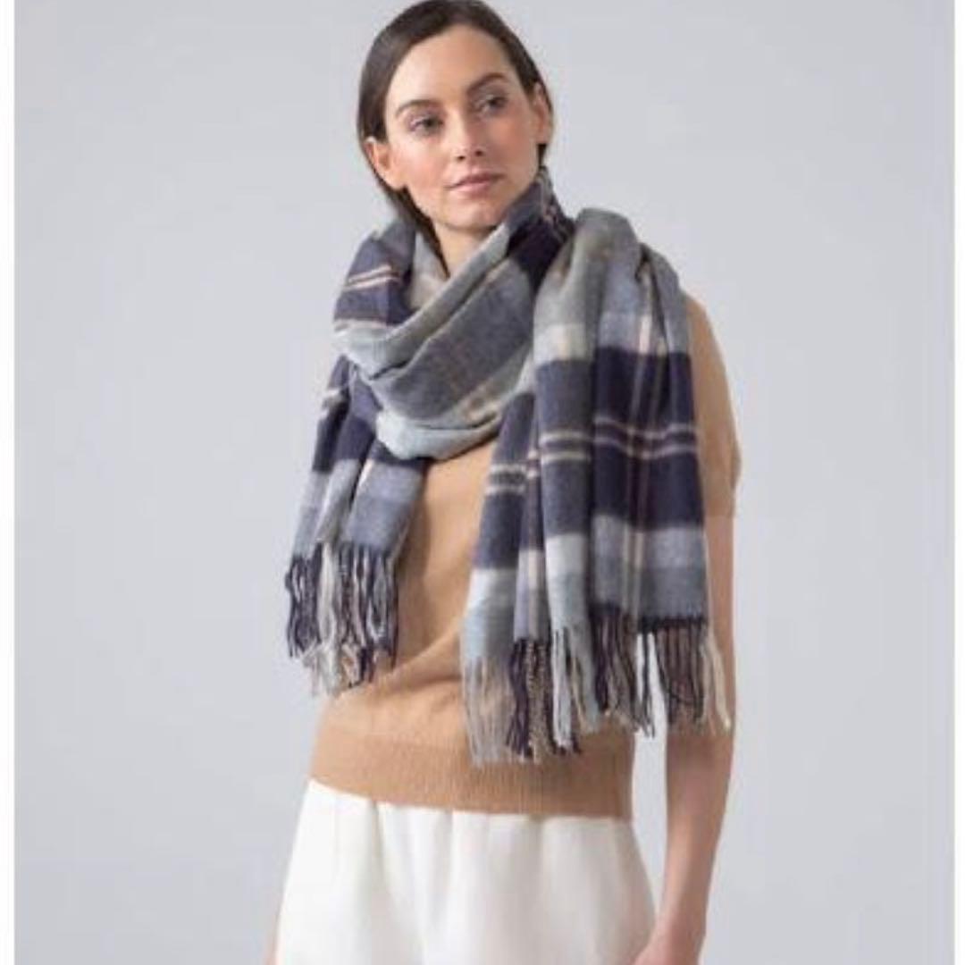 ジョンストンズ✳︎カシミヤ100%大判ストール✳︎SilverBannockbane