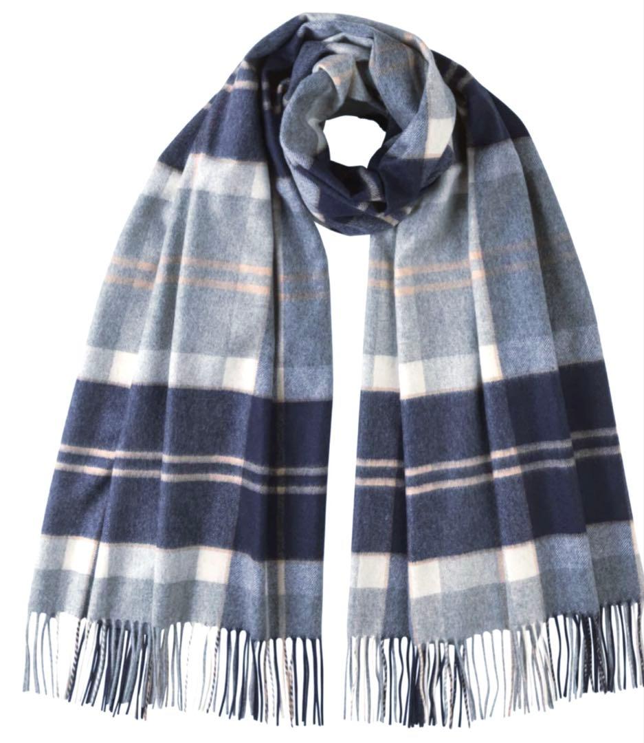 ジョンストンズ✳︎カシミヤ100%大判ストール✳︎SilverBannockbane