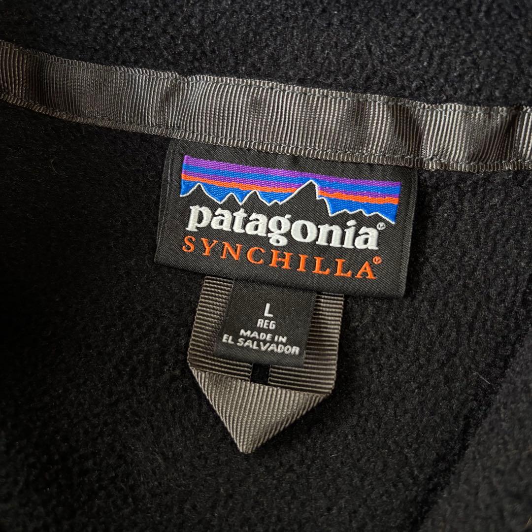 パタゴニア　シンチラ　ジップアップ　フリースベスト　ブラック　Lサイズ　古着
