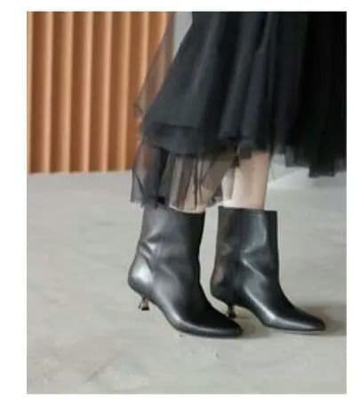 美品　SLOBE IENAレザーショートブーツ ブラック