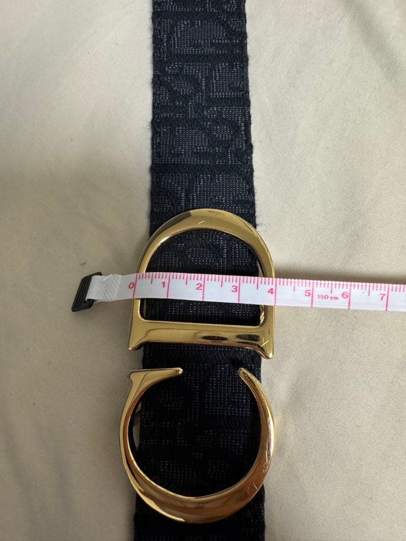 DIOR ブラックレザーベルト CDバックル付き