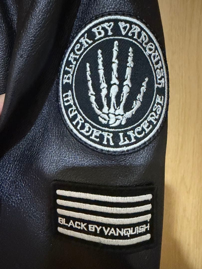 VANQUISH ブラック ライダースジャケット Sサイズ ヴァンキッシュ　本革