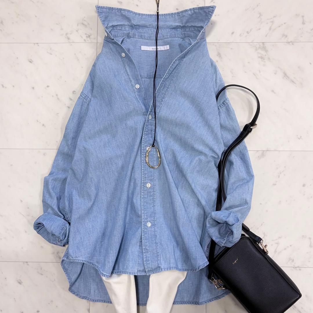美品✨フレームワーク　ダンガリーシャツ　ゆったり　デニムシャツ　人気　ブルー