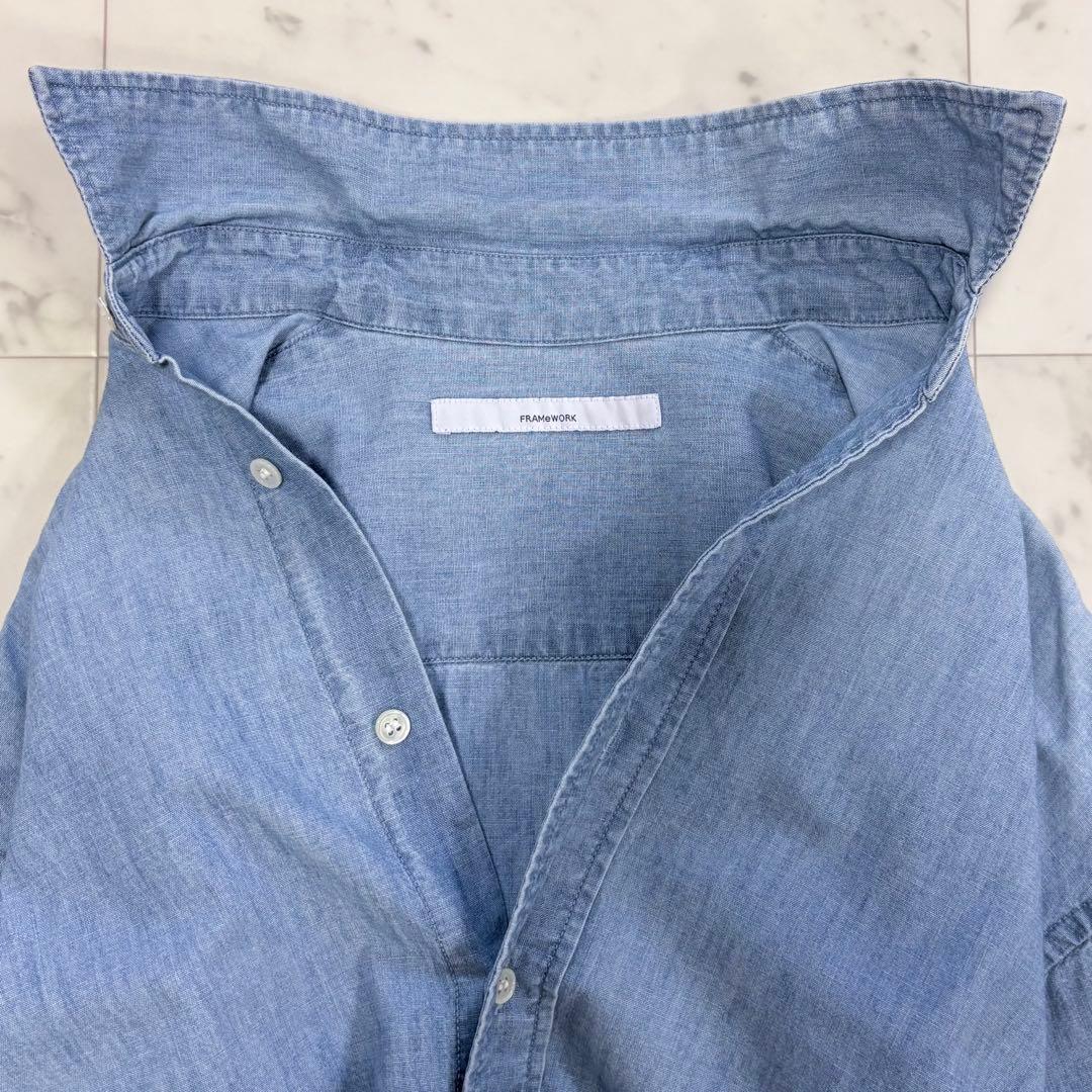 美品✨フレームワーク　ダンガリーシャツ　ゆったり　デニムシャツ　人気　ブルー