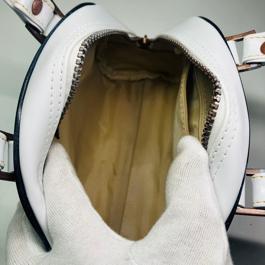 美品　VonDutch ボンダッヂ　ミニボストンバッグ　ホワイト　ブラック