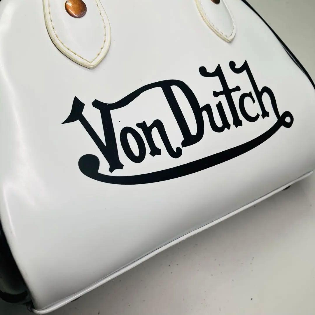 美品　VonDutch ボンダッヂ　ミニボストンバッグ　ホワイト　ブラック