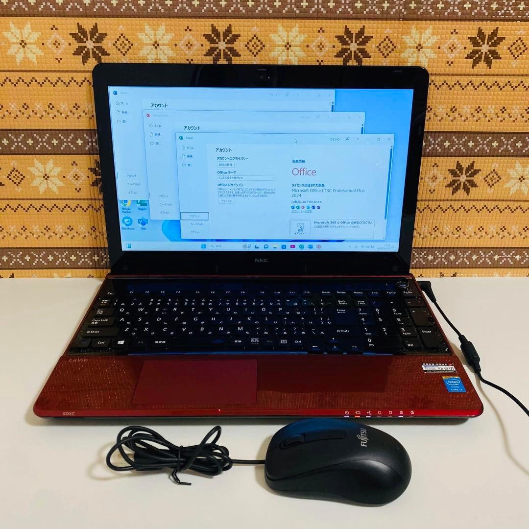 Y959 NECノートパソコンWEBカメラSSD高速Windows11オフィス付