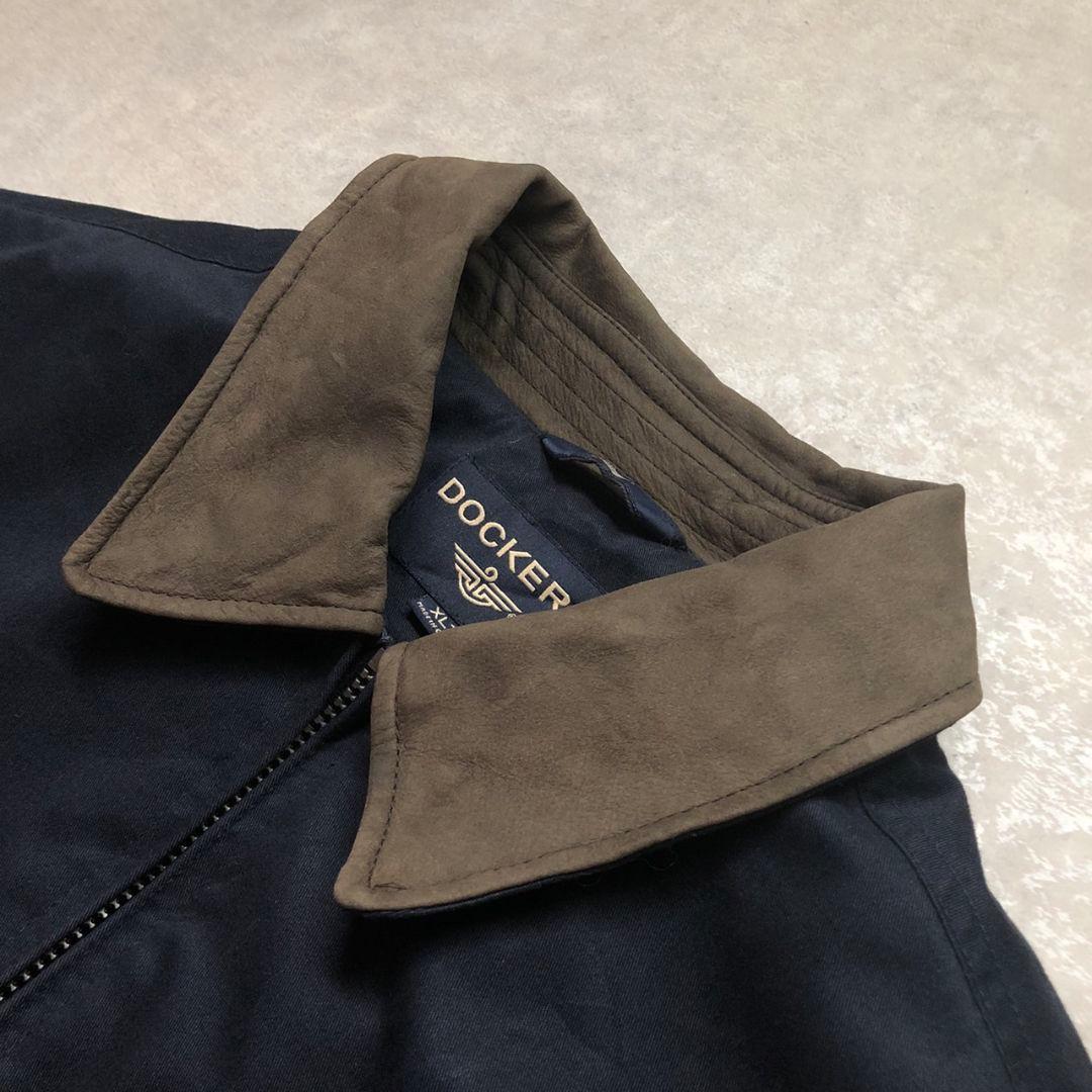 90s-00sドッカーズスイングトップドリズラージャケット襟レザー