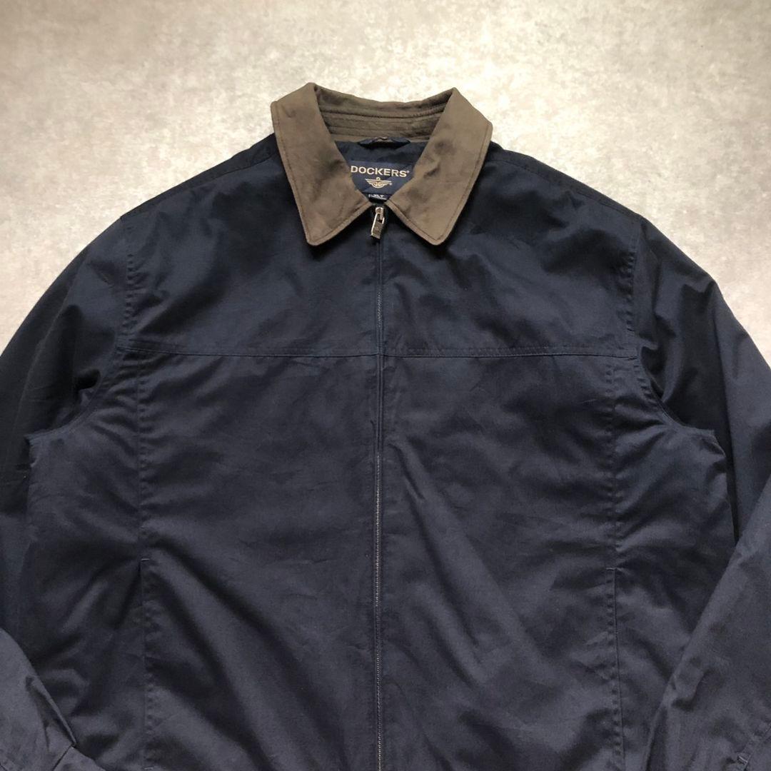 90s-00sドッカーズスイングトップドリズラージャケット襟レザー