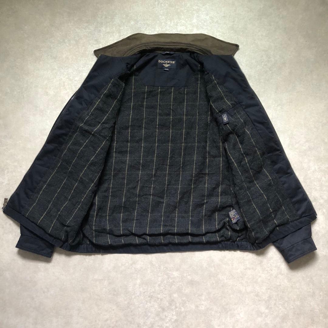 90s-00sドッカーズスイングトップドリズラージャケット襟レザー