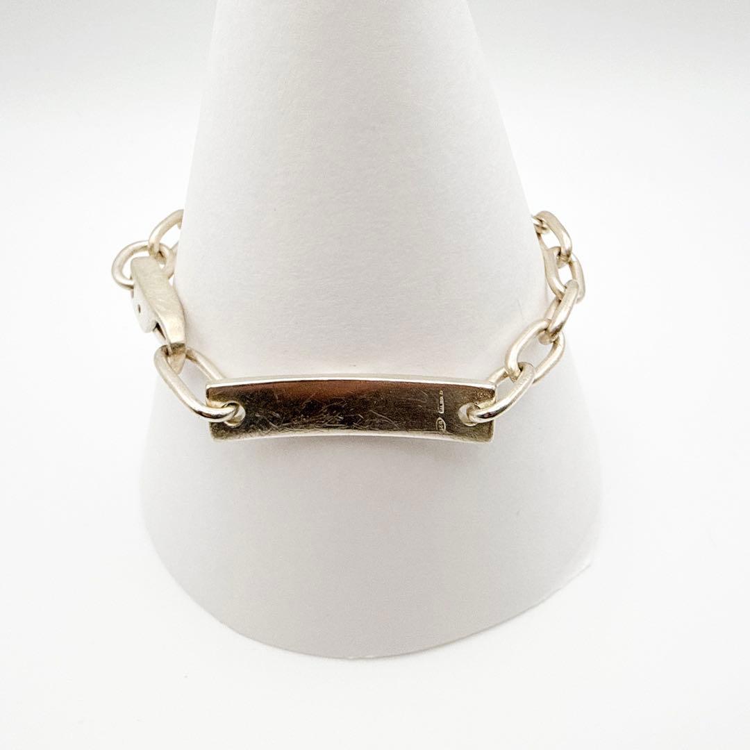 2944-1 人気✨GUCCI ブレスレット　プレート　チェーン　シルバー925