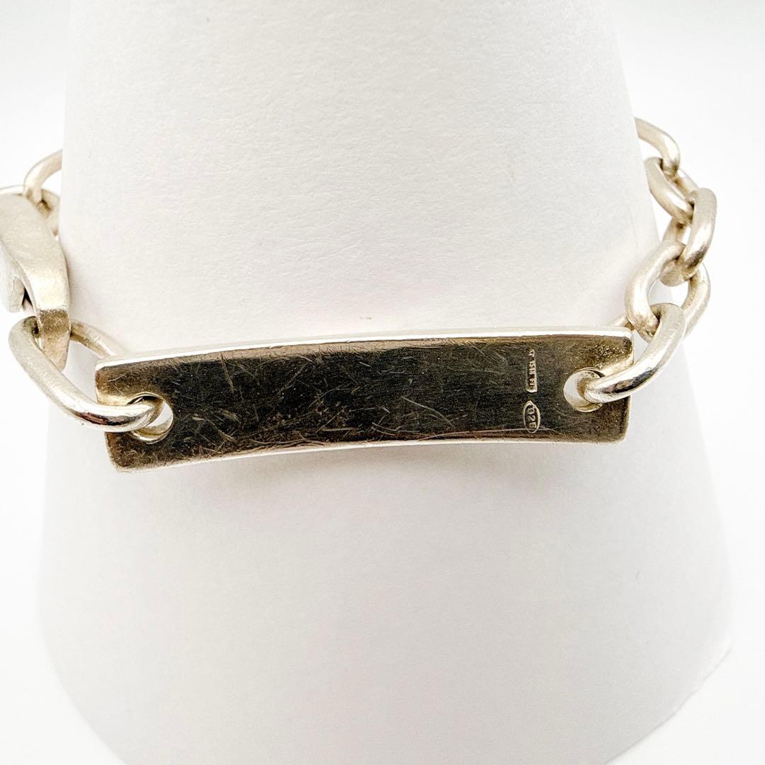 2944-1 人気✨GUCCI ブレスレット　プレート　チェーン　シルバー925