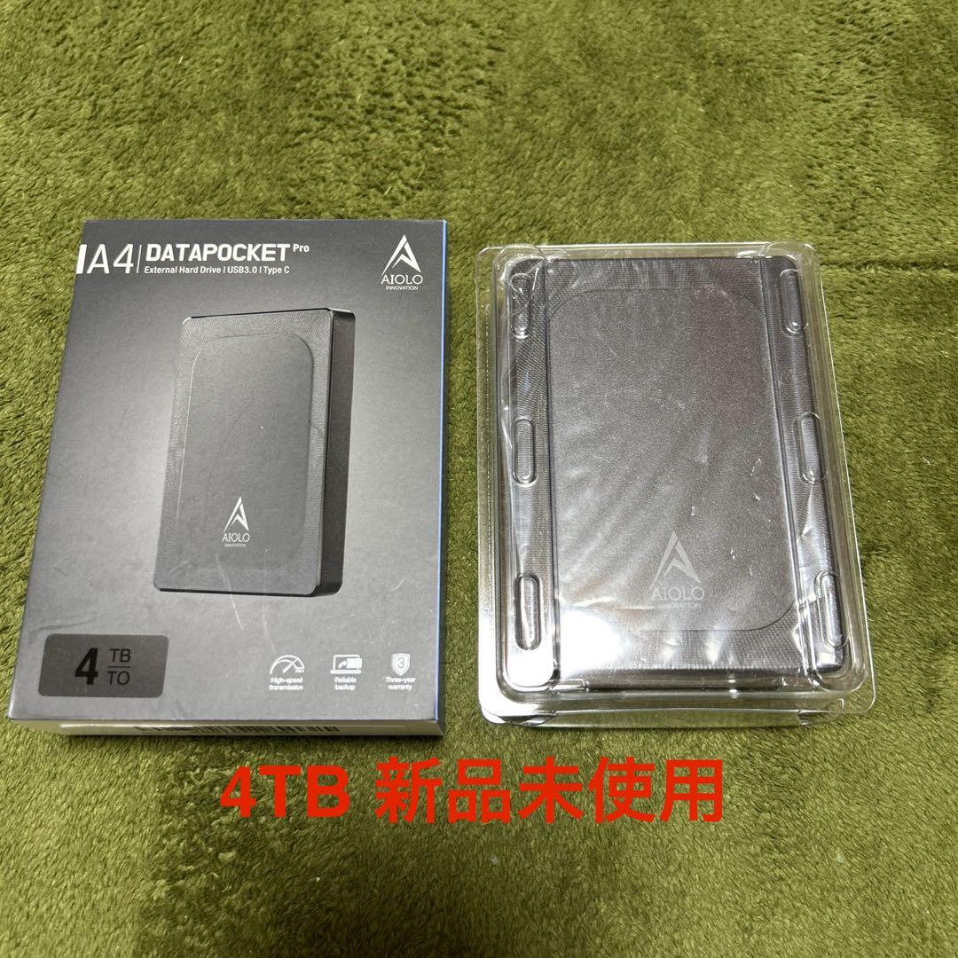 外付けHDD ハードディスク ポータブルHDD 4TB 超薄型 AIOLO