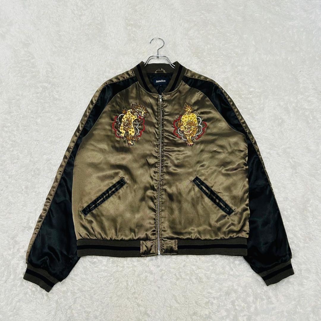 希少 廃盤 Habu box ハブボックス 琉球 シーサー 中綿 スカジャン L