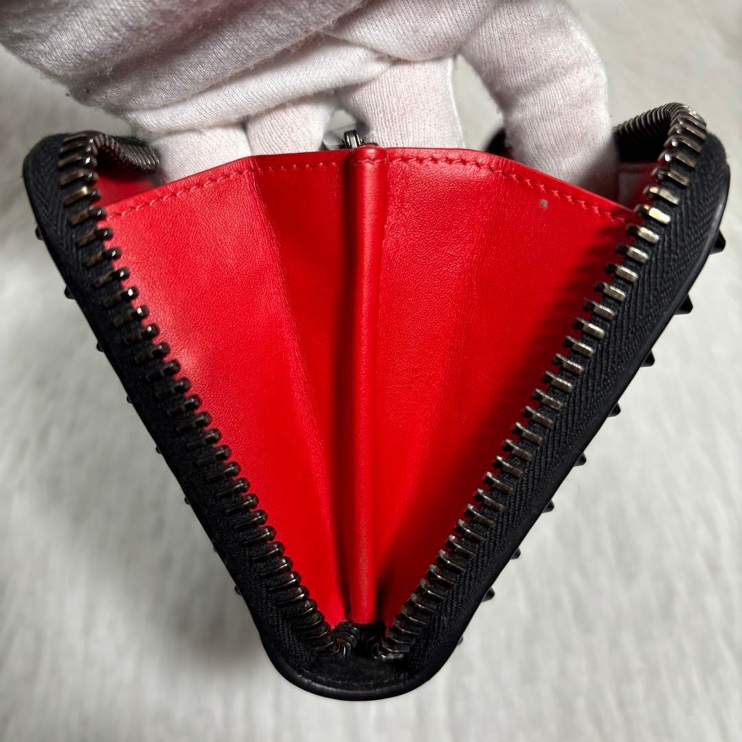 ✨07✨ パネトーネ スタッズ 長財布 レザー ラウンドジップ 革 黒