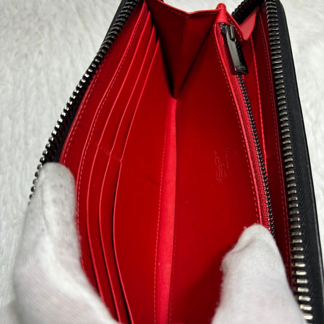 ✨07✨ パネトーネ スタッズ 長財布 レザー ラウンドジップ 革 黒