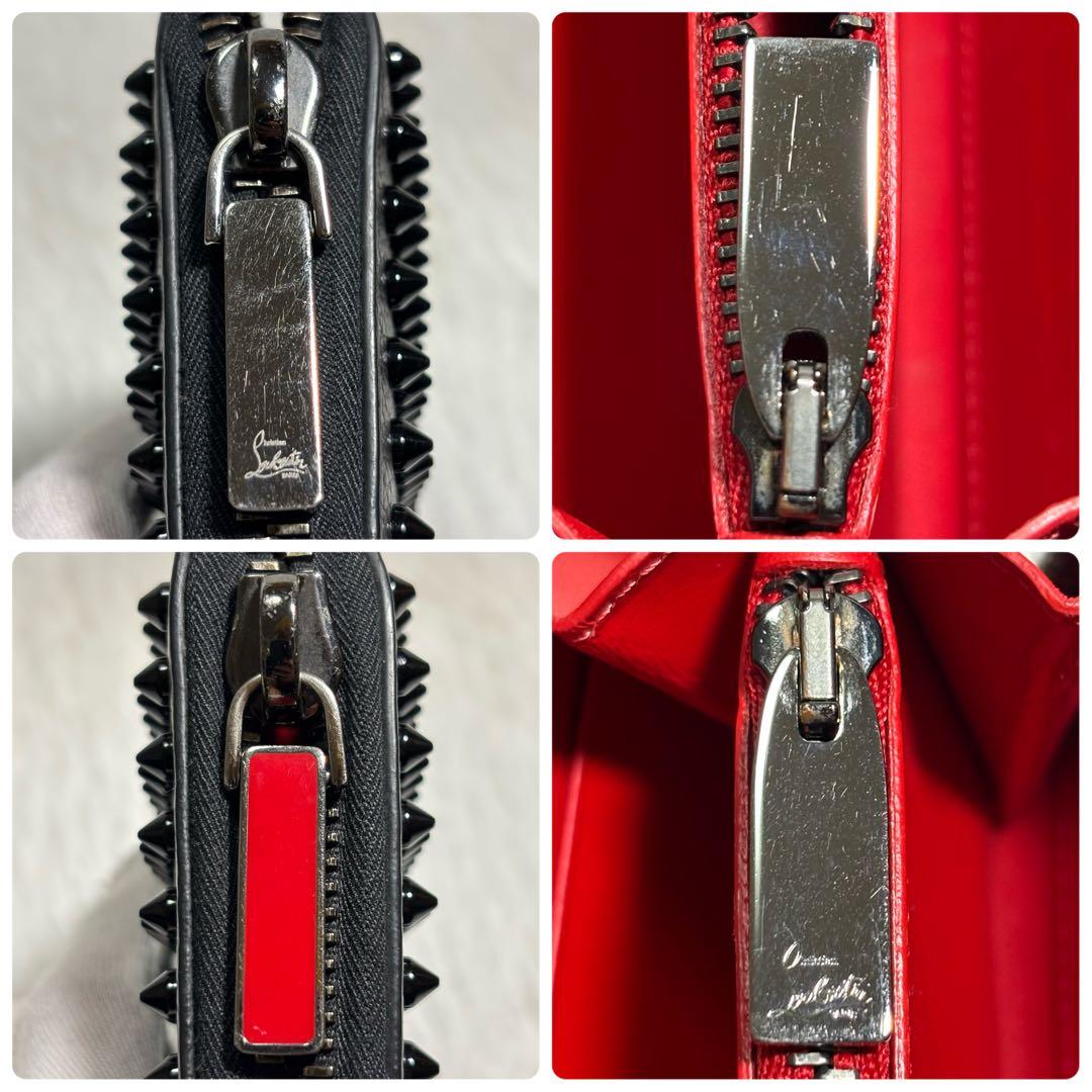 ✨07✨ パネトーネ スタッズ 長財布 レザー ラウンドジップ 革 黒