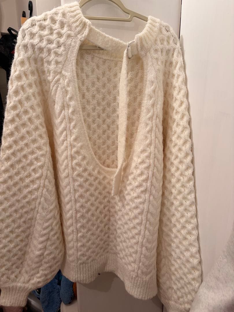 トップス NOTRE emor back open volume knit