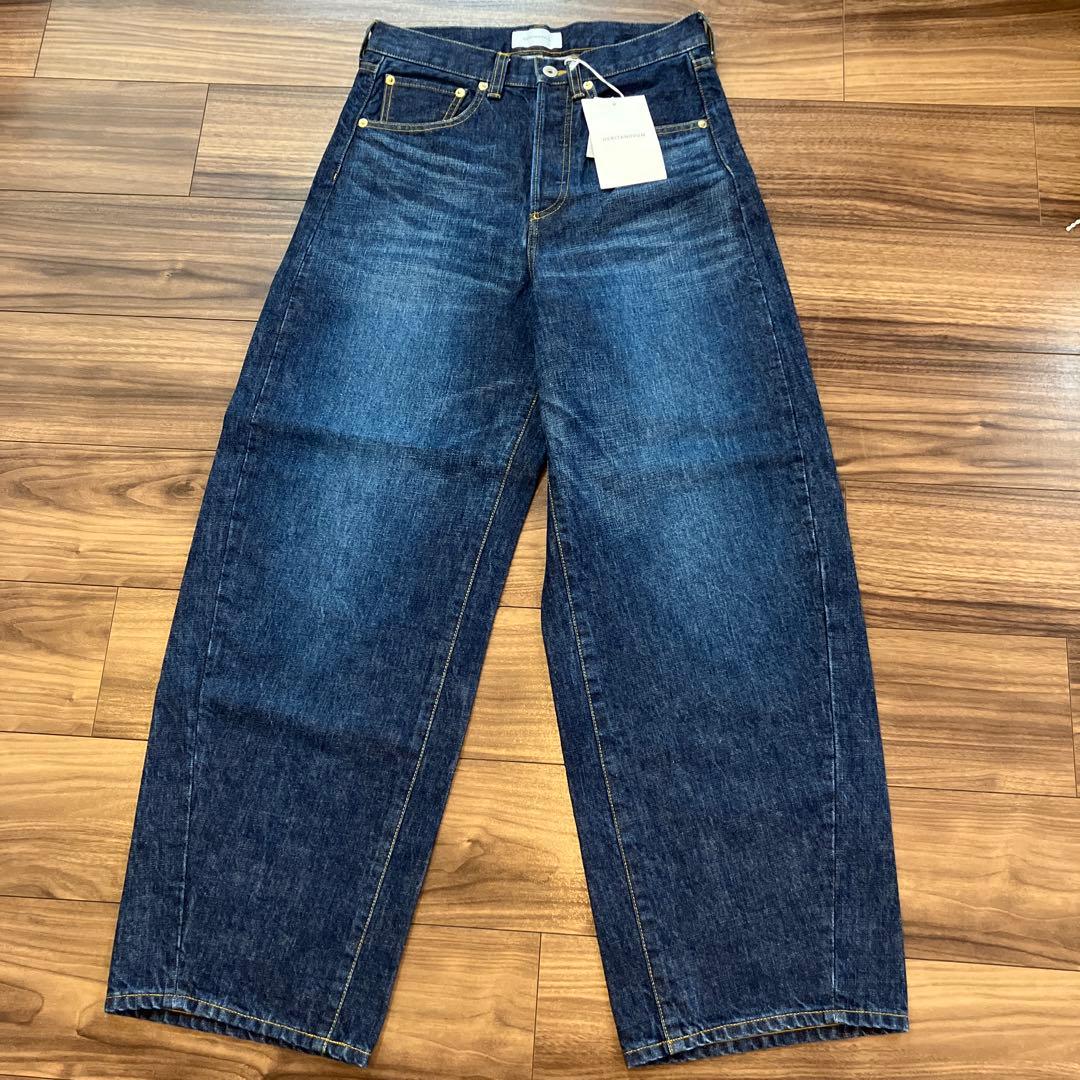 HERITANOVUM ダークブルー ワイドレッグデニム