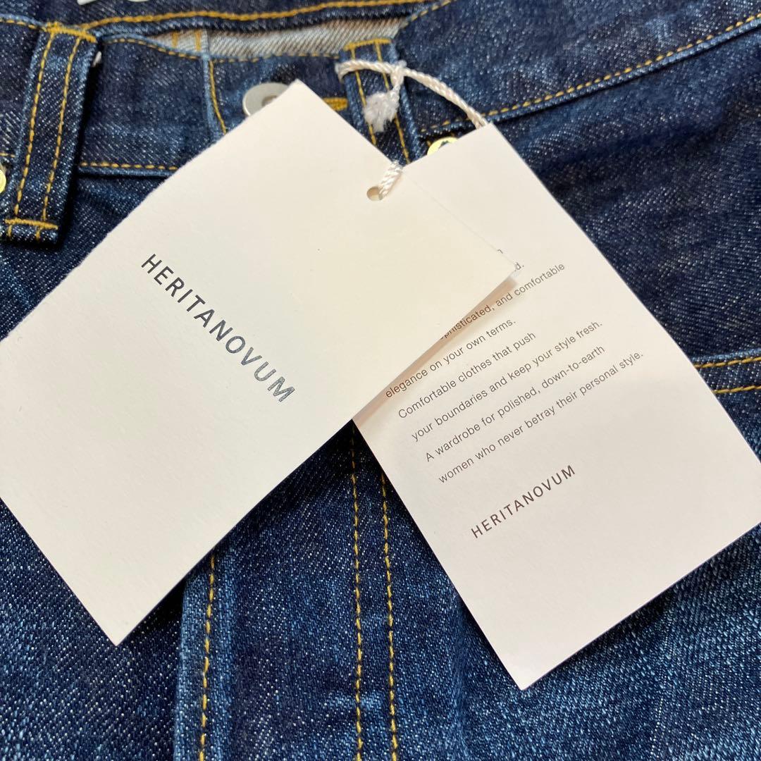 HERITANOVUM ダークブルー ワイドレッグデニム