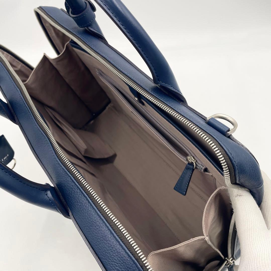 【極美品】ultima TOKYO レザー 2wayブリーフケース ネイビー