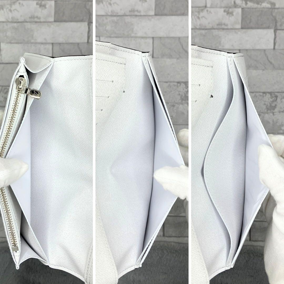 ルイヴィトン タイガラマ ポルトフォイユブラザNM 人気 白　ロングウォレット