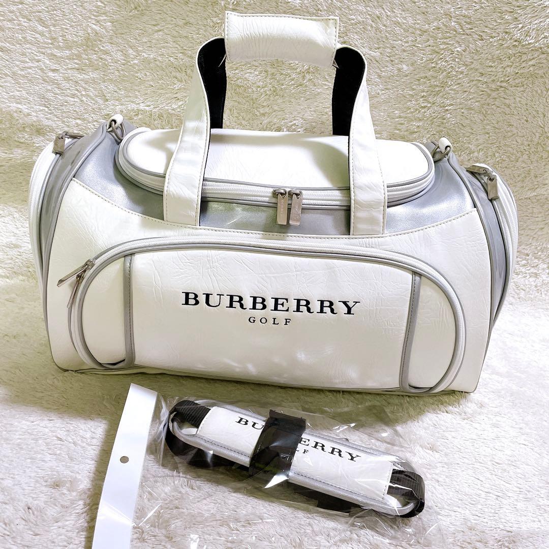 美品 バーバリーゴルフ ボストンバッグ ゴルフバッグ 2way ホワイト
