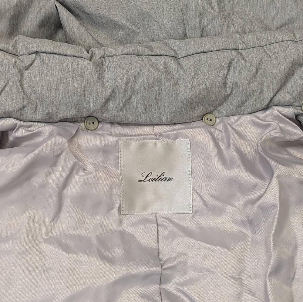 Leilian レリアン ダウン ファー付 グレー系 ロング丈 １３号サイズ