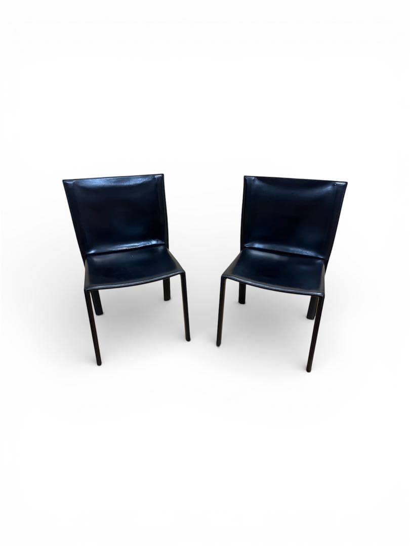 イタリア Enrico Pellizzoni レザーチェア 2脚