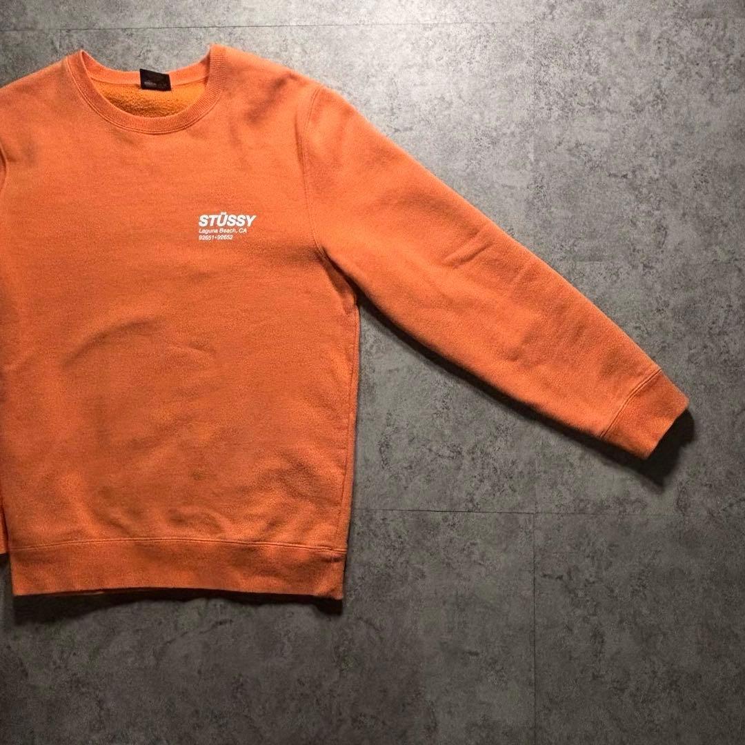 STUSSY 両面ロゴ S ラグナビーチ 00S復刻ロゴ スウェット オレンジ