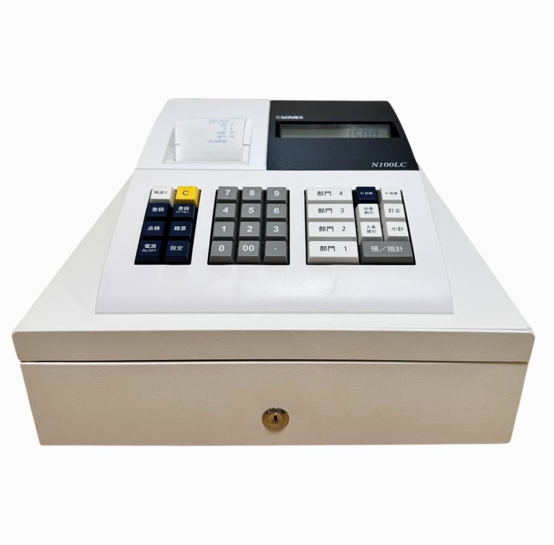 【美品】CLOVER クローバー 電子レジスター N100LC ホワイト