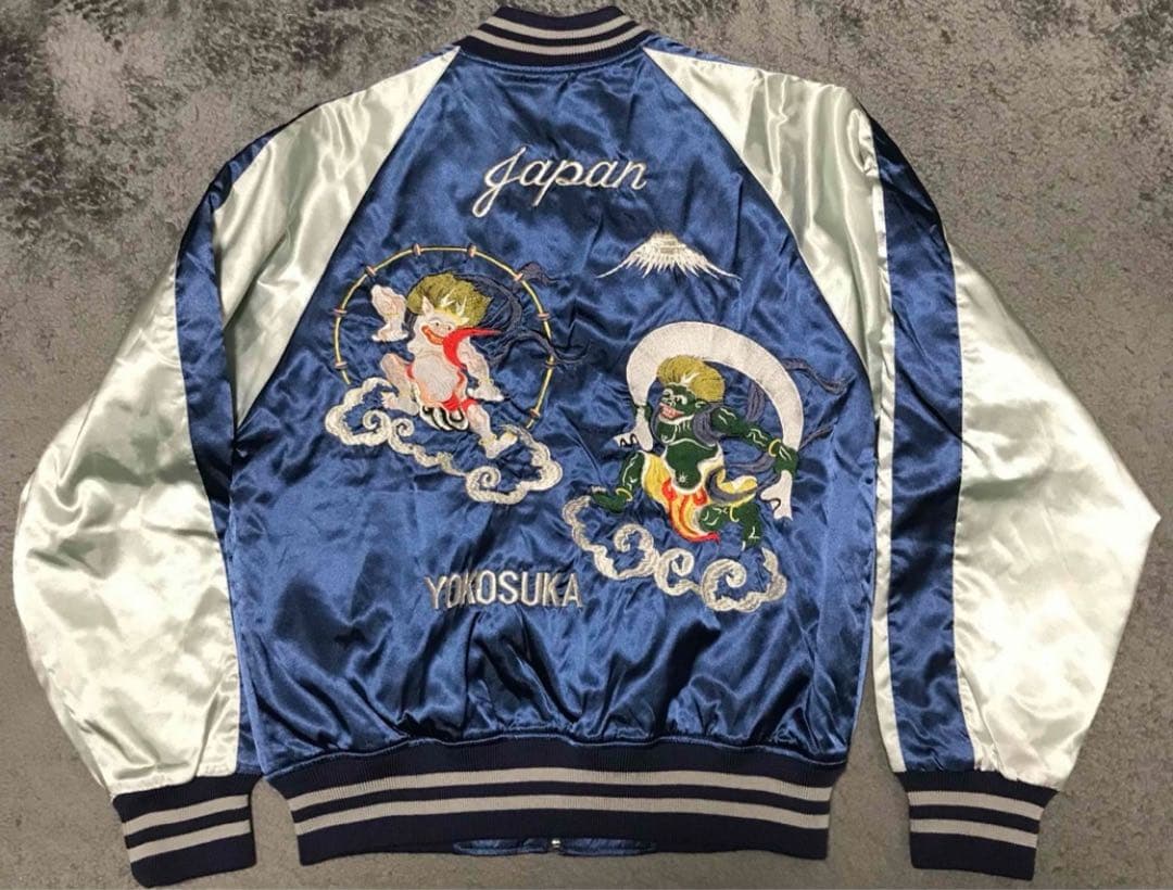 【刺繍】星姫 Hoshihime 風神 雷神 スカジャン Fサイズ 別珍