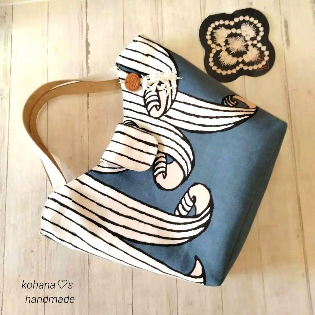 ❀新色❀ハンドメイド ஐ..タブ付きトートバッグ ∂б ミナペルホネン ⚮̈