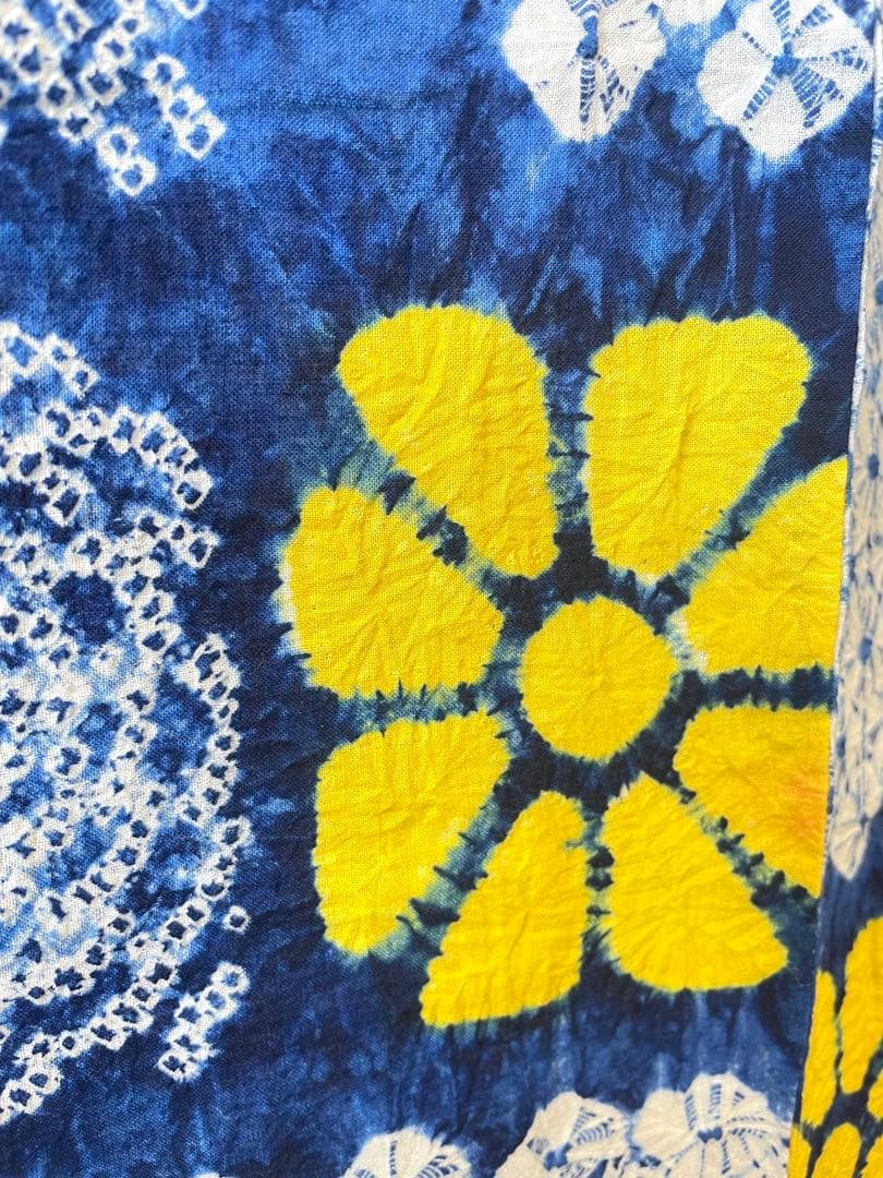 □夏涼浴衣　有松総絞り　可愛い花柄　身丈約159cm