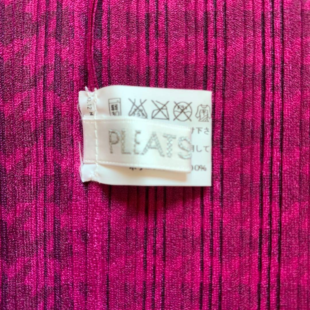 プリーツプリーズ　イッセイミヤケ　ネックウォーマー　　オーチューブ　千鳥格子