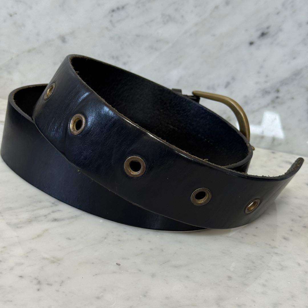 アルゼンチン製 Ralph Lauren ラルフローレン ベルト 本革 黒 太幅