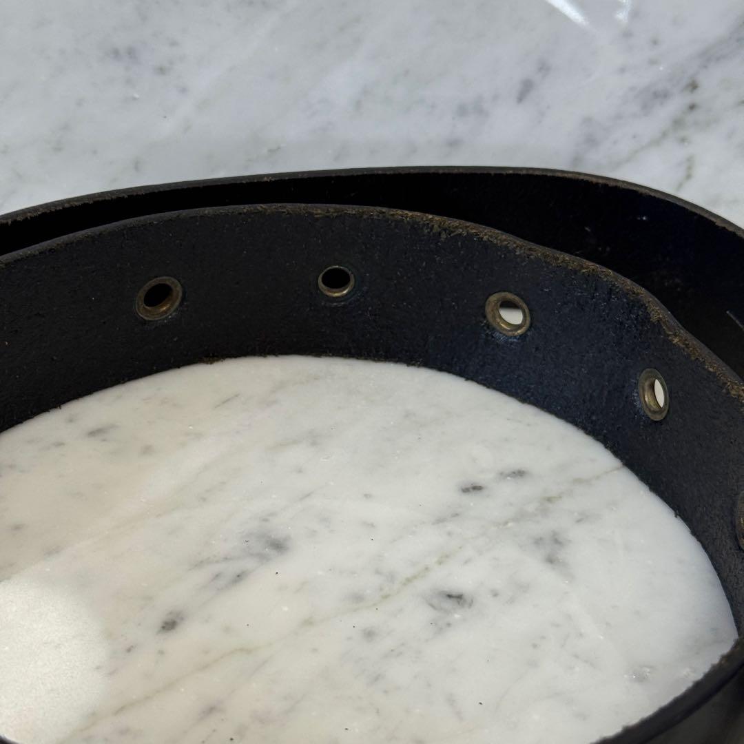 アルゼンチン製 Ralph Lauren ラルフローレン ベルト 本革 黒 太幅