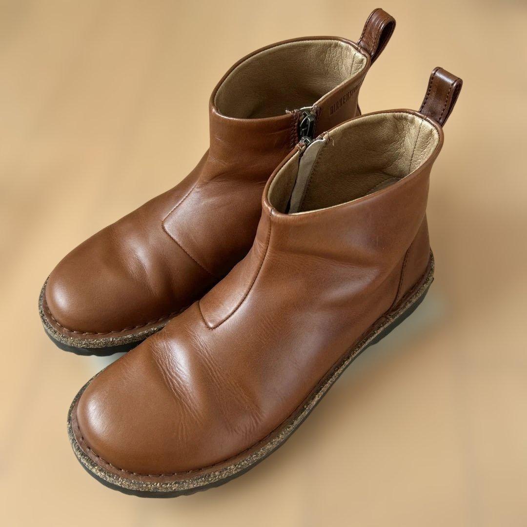 ビルケンシュトック メルローズ　ブラウンレザーショートブーツ　26cm