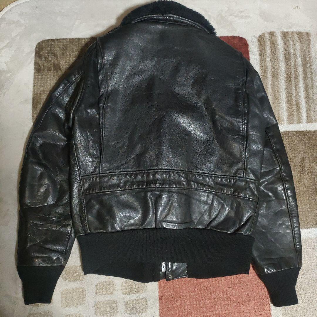 完品人気黒Schott１８４SMフライトジャケット３８ ダメでも対応有！