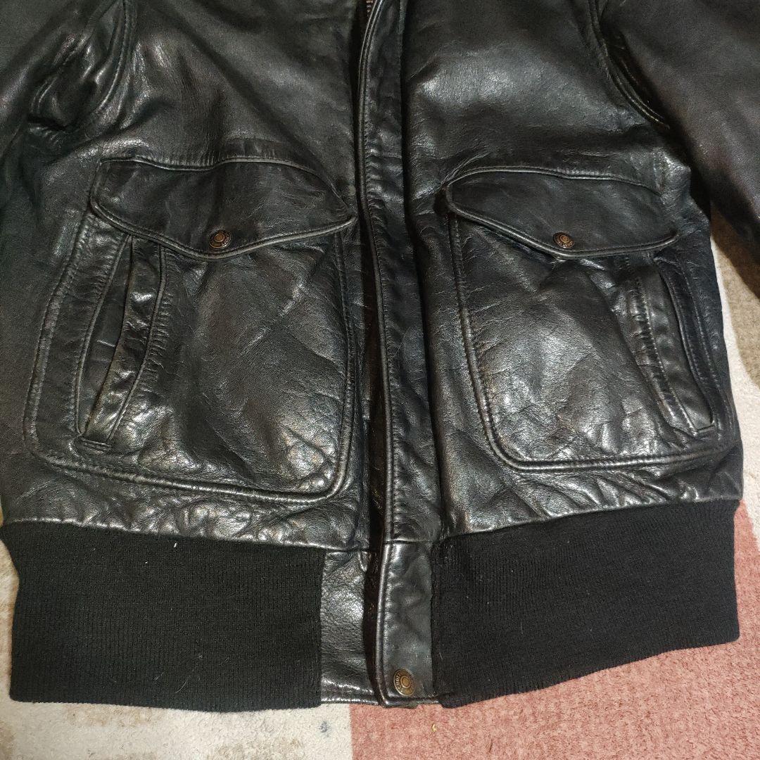 完品人気黒Schott１８４SMフライトジャケット３８ ダメでも対応有！