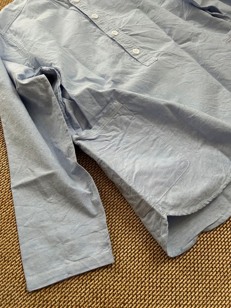 試着のみ　ナチュラルランドリーオックスフォードファーマーシャツ　サックス