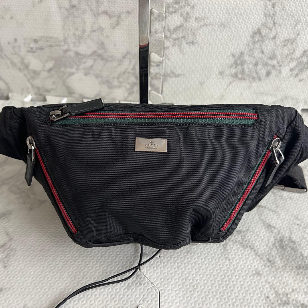 極美品✨グッチ ボディバッグ キャンバス シェリーライン ブラック Y2K
