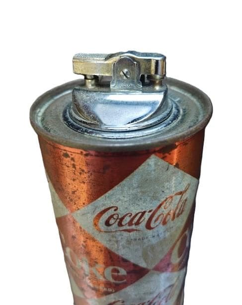コカ・コーラ ダイヤモンド柄 缶型 卓上ライター　ヴィンテージライター