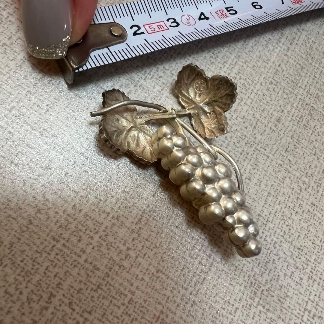 箸置き アンティーク シルバー 純銀製 ぶどう 大丸刻印 木箱付 32.1ｇ