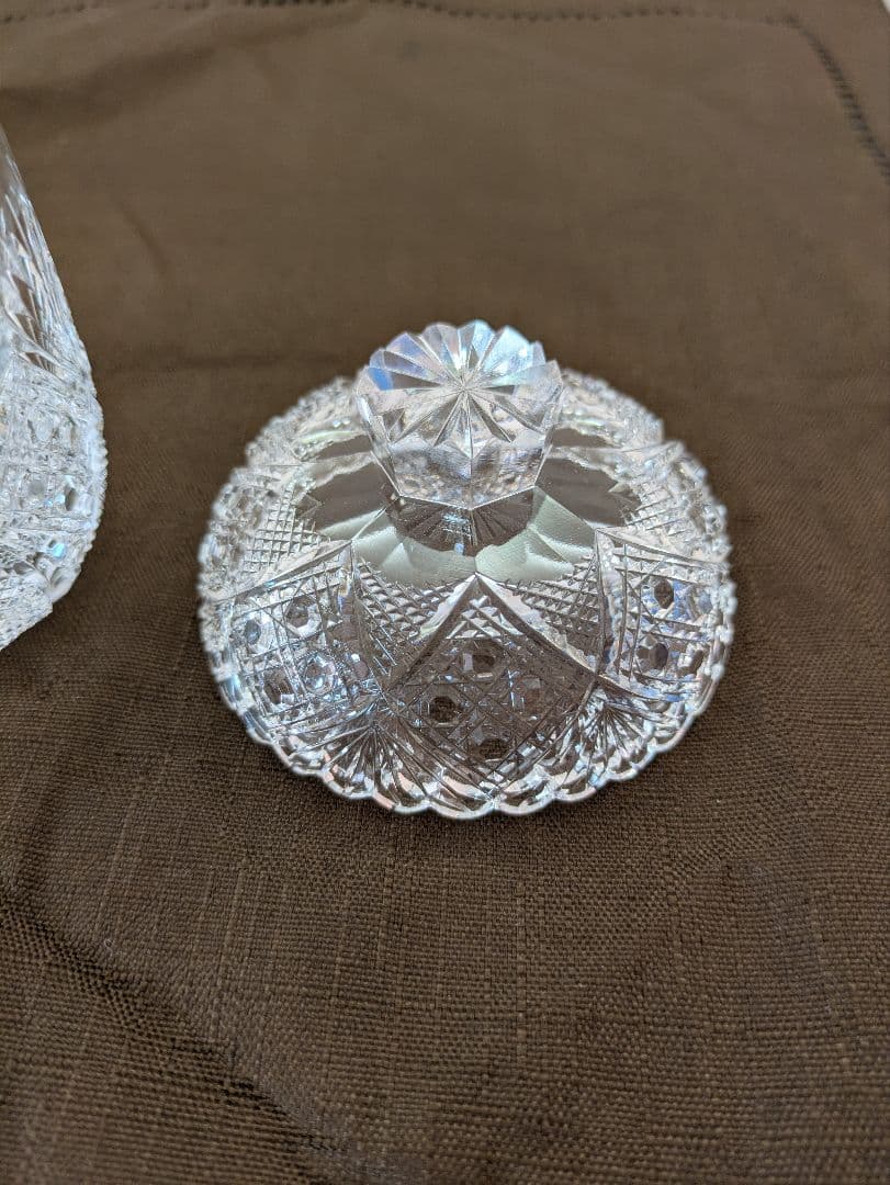 江戸切子　堀口硝子　最高級　蓋付きグラス　八角籠目（秀石作）